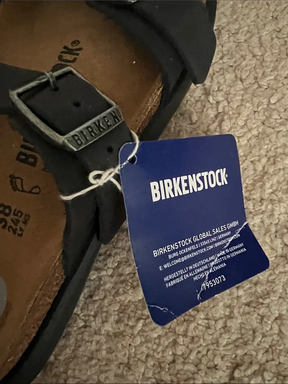 Birkenstock women’s black striped sandals